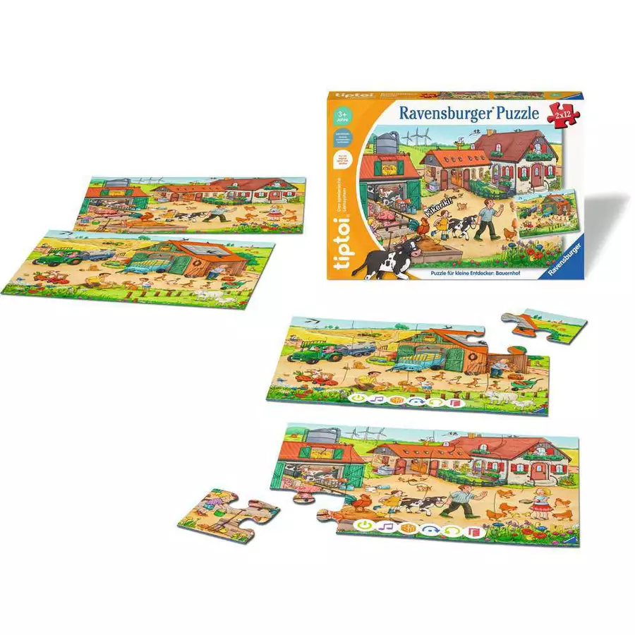 Ravensburger tiptoi® Puzzle für kleine Entdecker: Bauernhof bunt