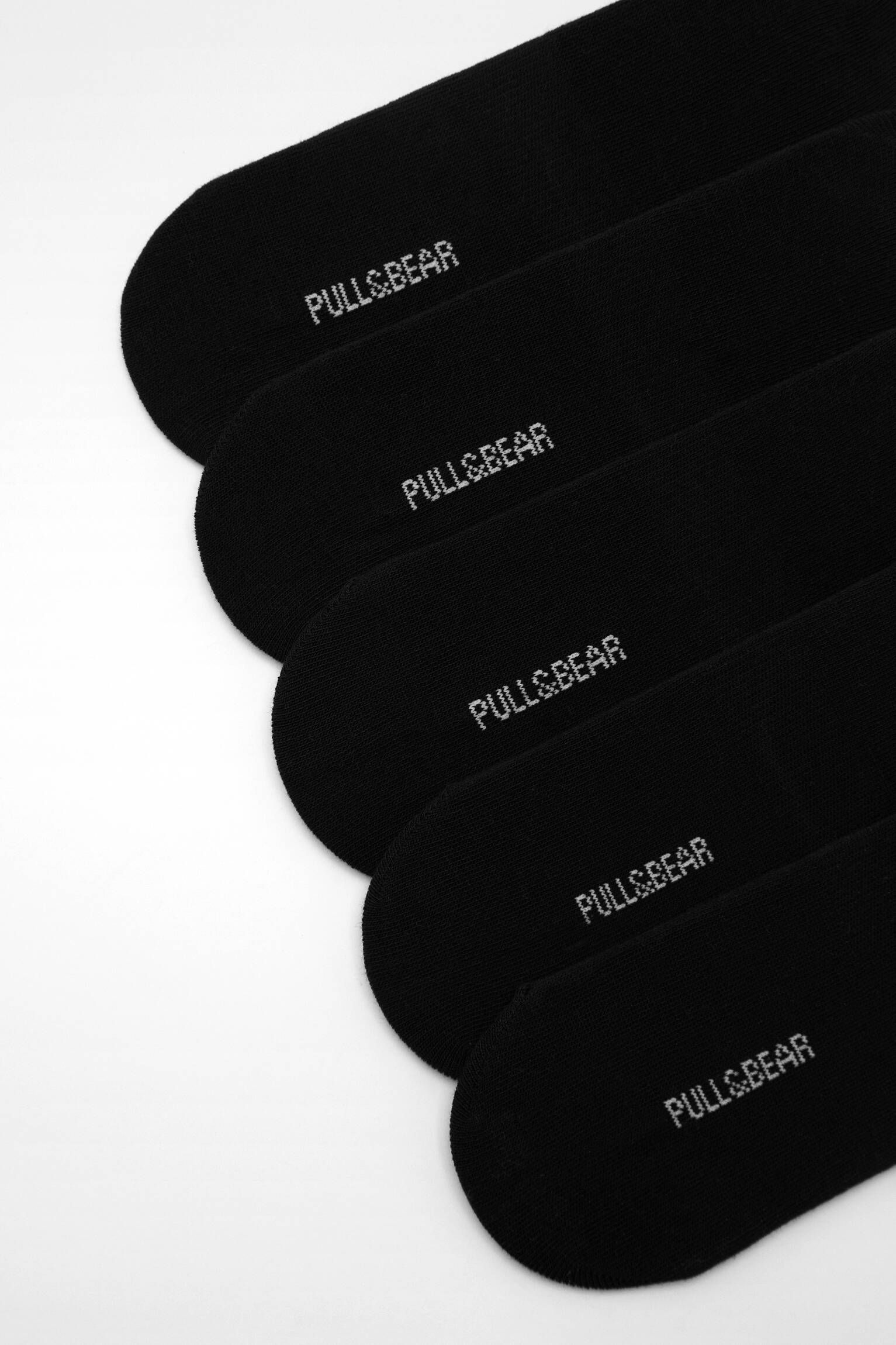 Pacote com 5 pares de meias invisíveis - pretas
