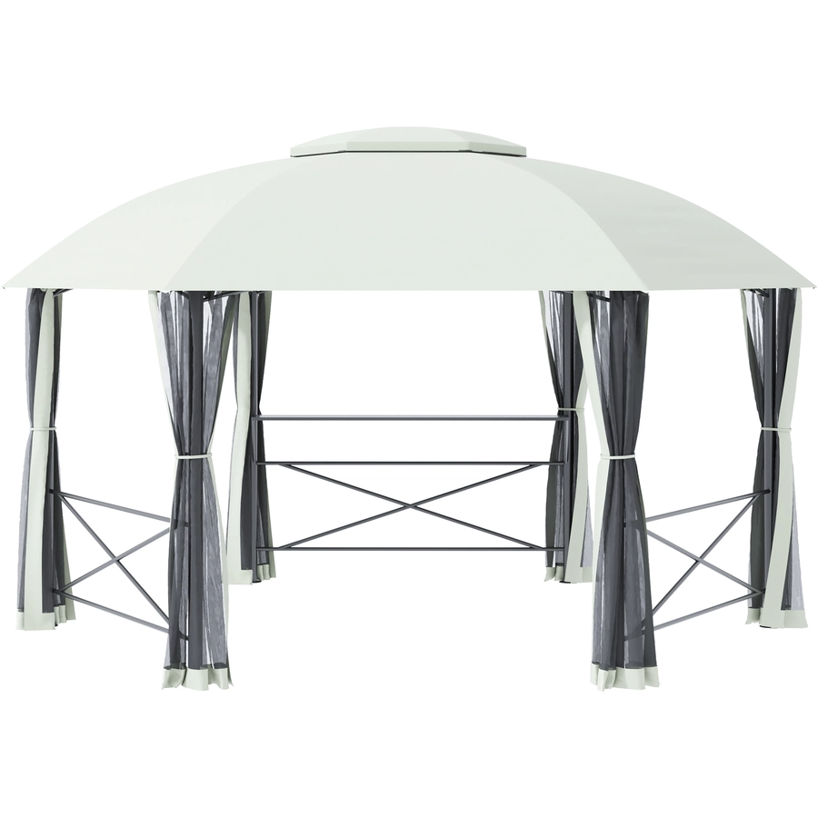 Outsunny Pavillon mit Dach grau