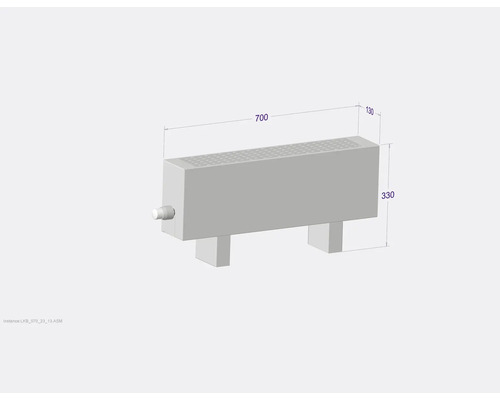 Licon Heat KORALINE Basic LKB vrijstaande convectorkachel H 330 x L 700 x D 130 mm wit