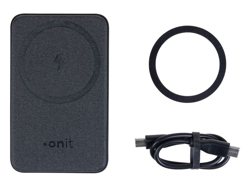 onit Powerbank Induktiv 10000 mAh Kompakte Powerbank zum kabellosen Schnellladen von Smartphones