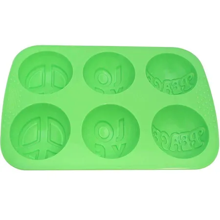 Kaiser Silikonform 6er Motiv Peace, grün