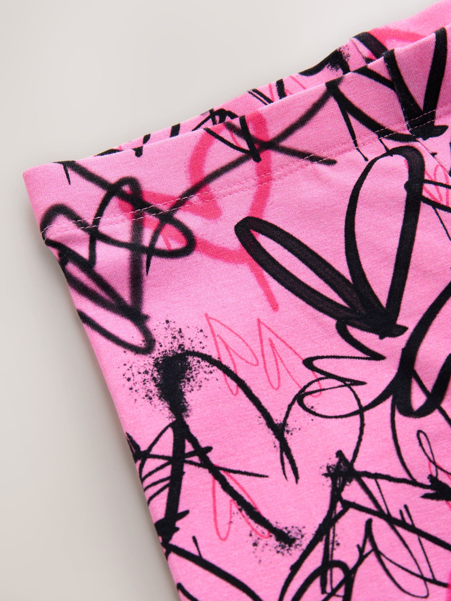 Roze graffiti hartjes - Legging (3-16 jr)