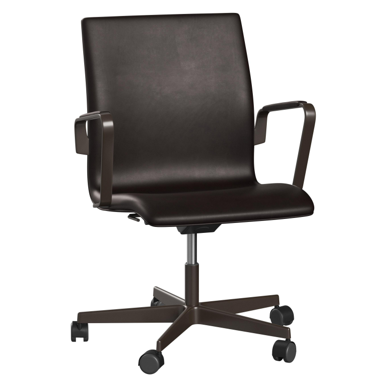 Fritz Hansen Oxford Low back bureaustoel Grace Dark Brown, Brown bronze