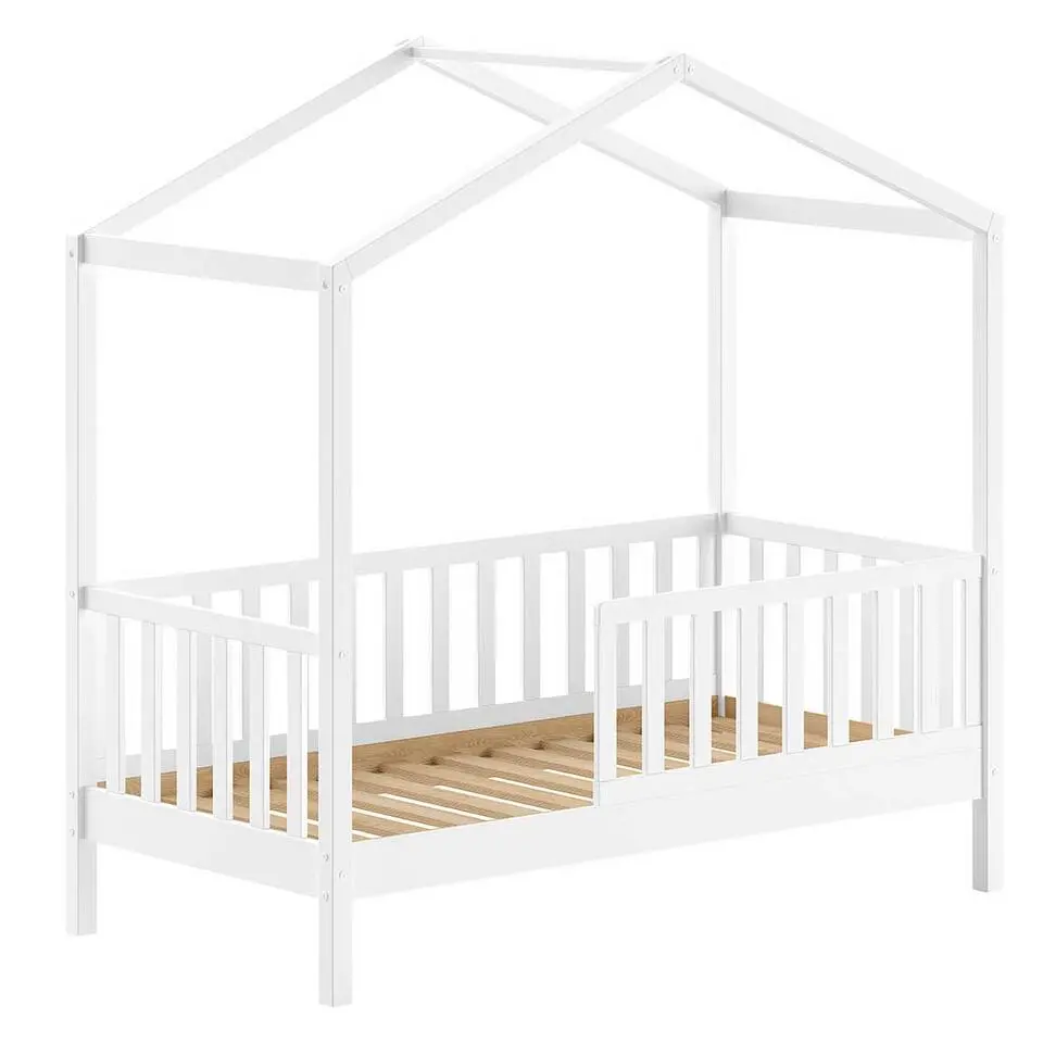 Kinderbed Dallas - 70x140 cm - Wit/massief grenen