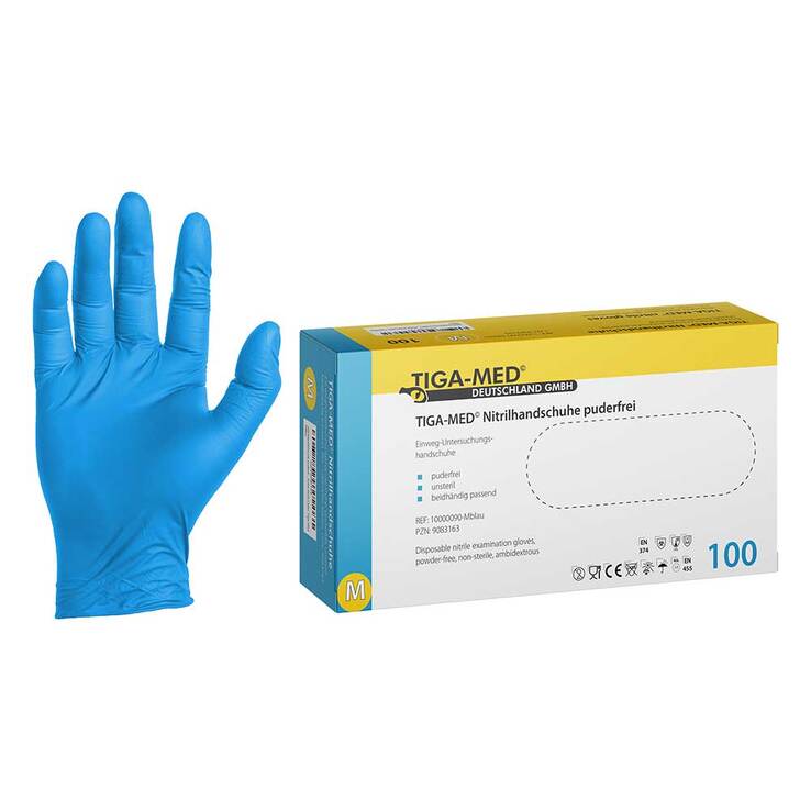 Handschuhe Einweg Nitril puderfrei Größe M, 100 St