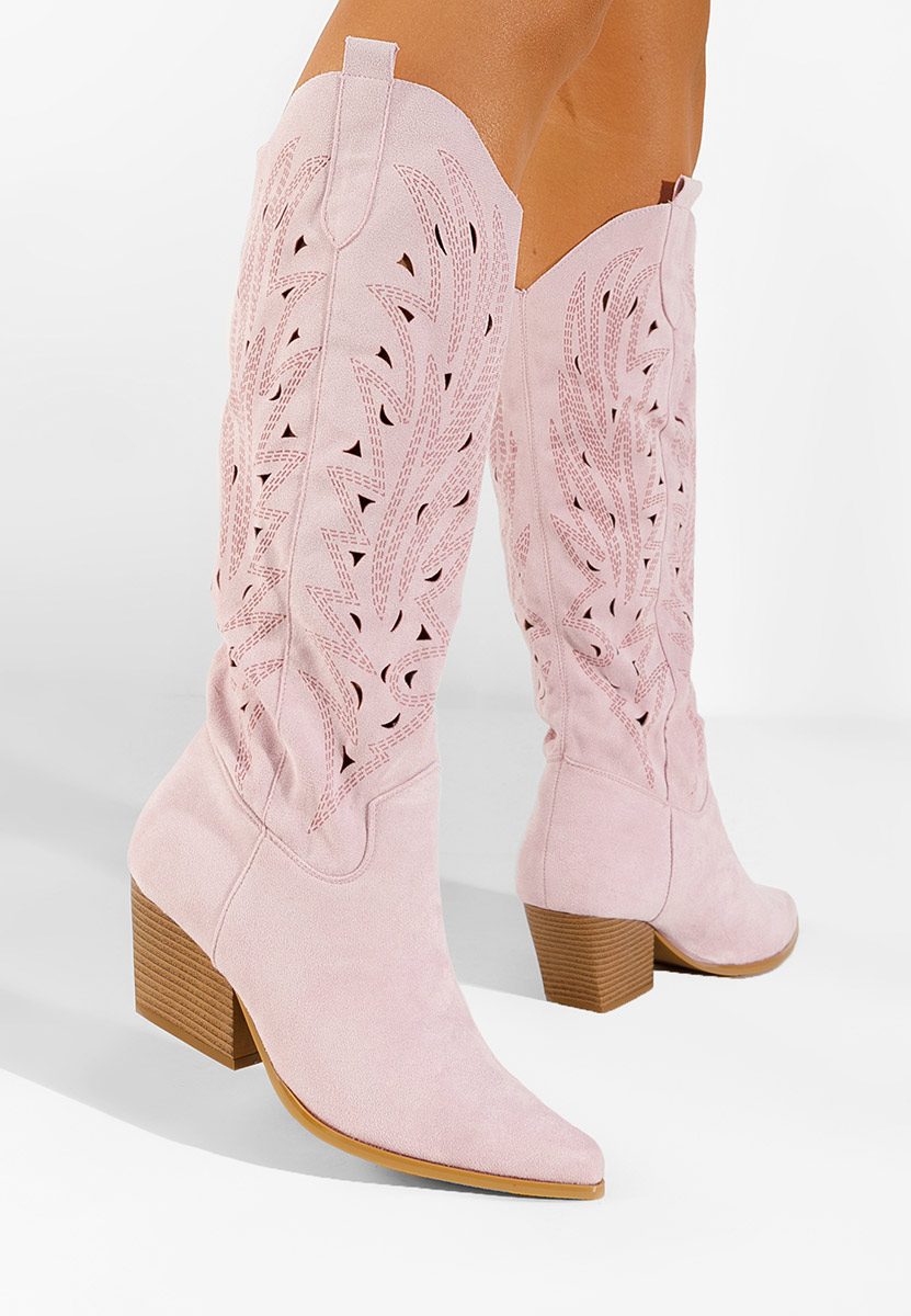 Bottes cowboy femme mauves Indaia