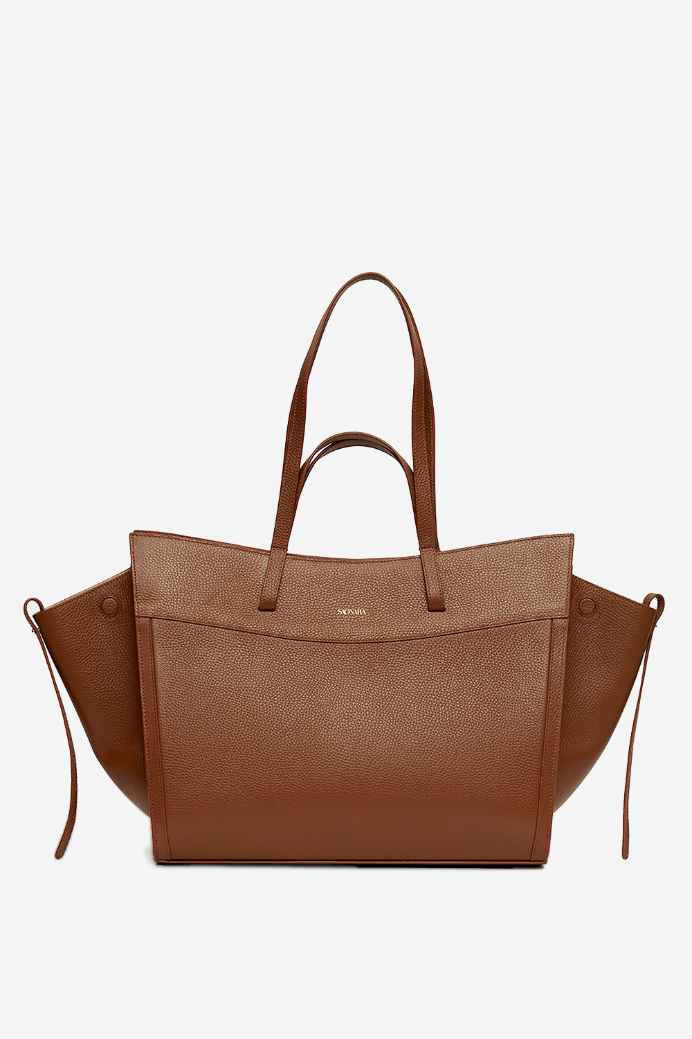Shopping leather shoulder bag