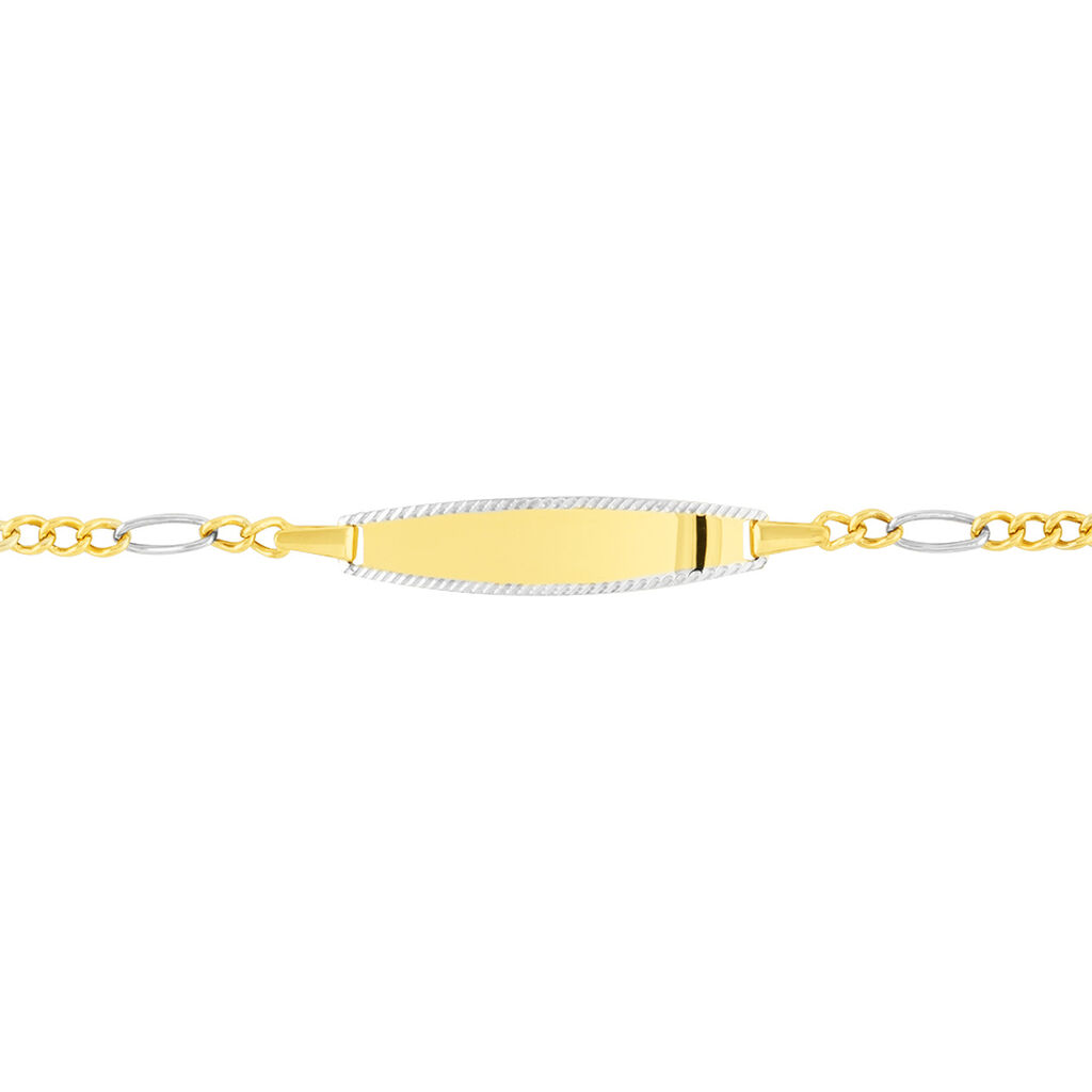 Bracelet Identité Bartolomee Maille Alternee 1/3 Or Bicolore