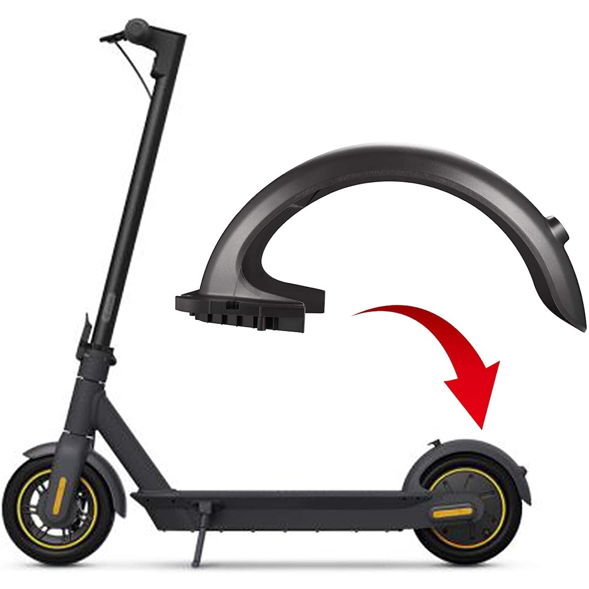 Ninebot Max G30 sprutbeskyttelse bak Sort