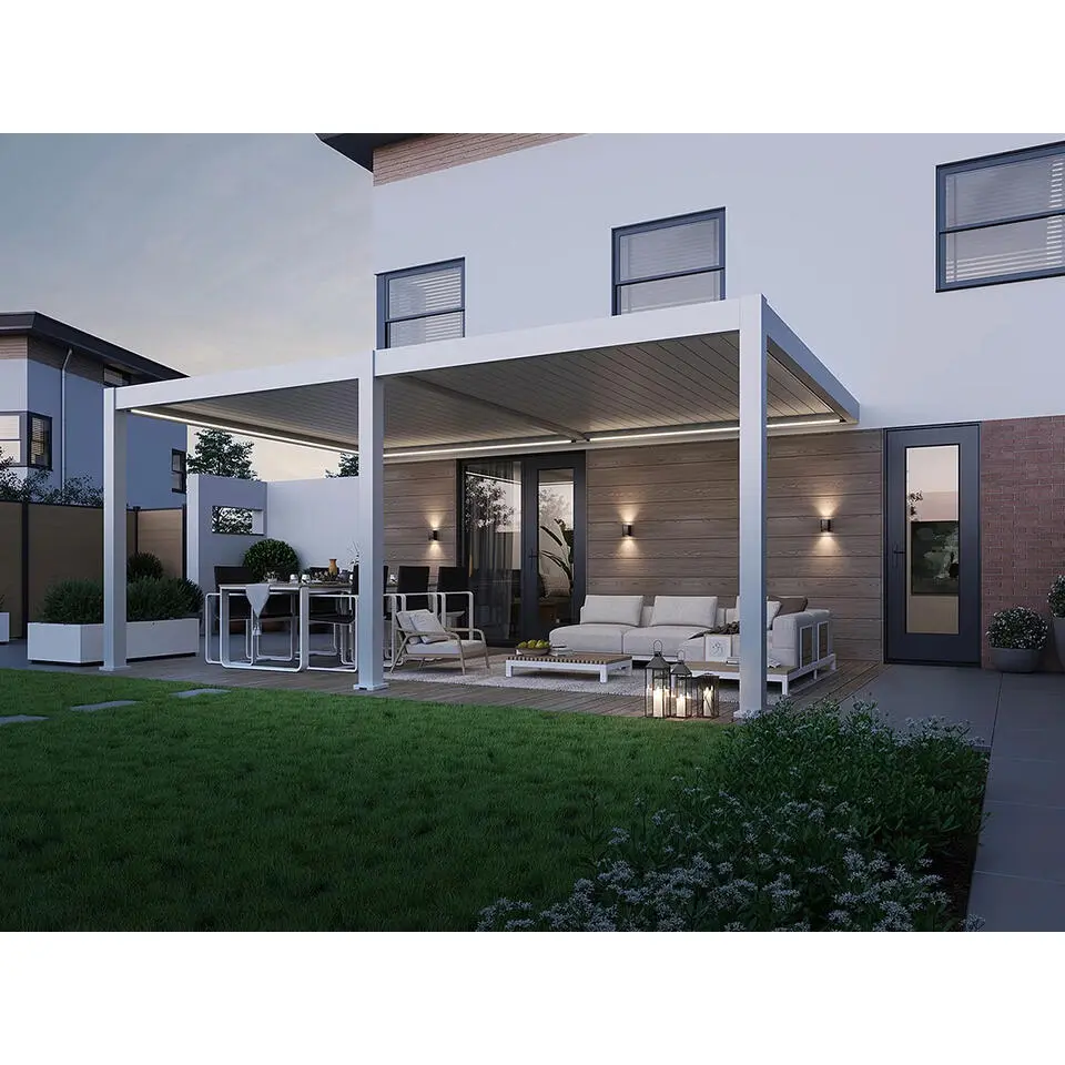Orion Premium elektrische overkapping muurbevestiging met LED 400 x 600 wit