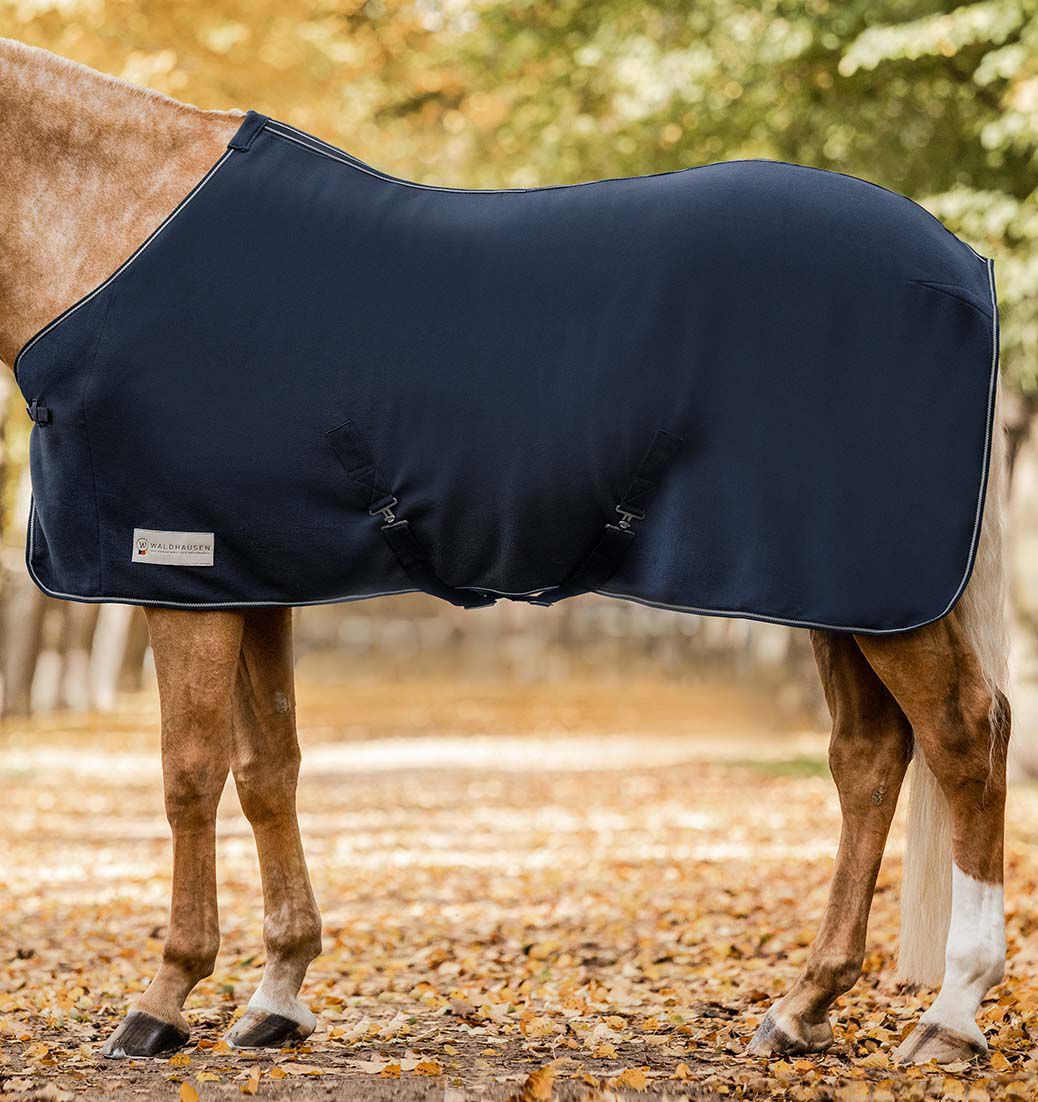 Waldhausen Economic Zweetdeken met singels - Paardendeken - Blauw - 75/125