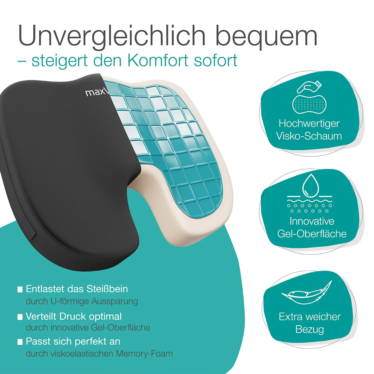aktivshop Steißbein- und Haltungskissen aktiv mit Gel
