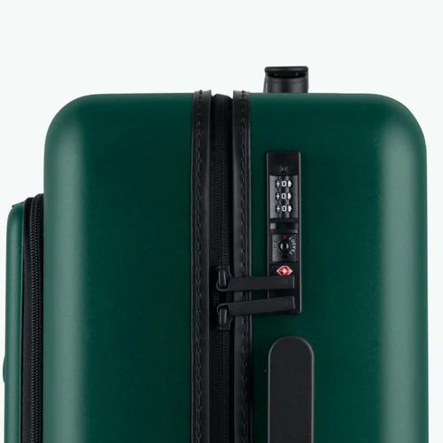 Valise rigide 4 roues PVG Pochette unie vert