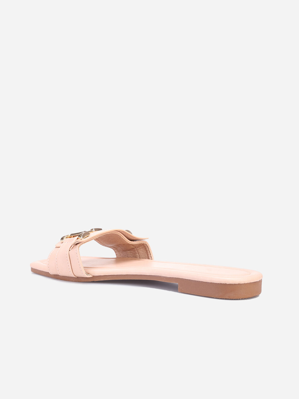 Mules à bride métallique- Beige