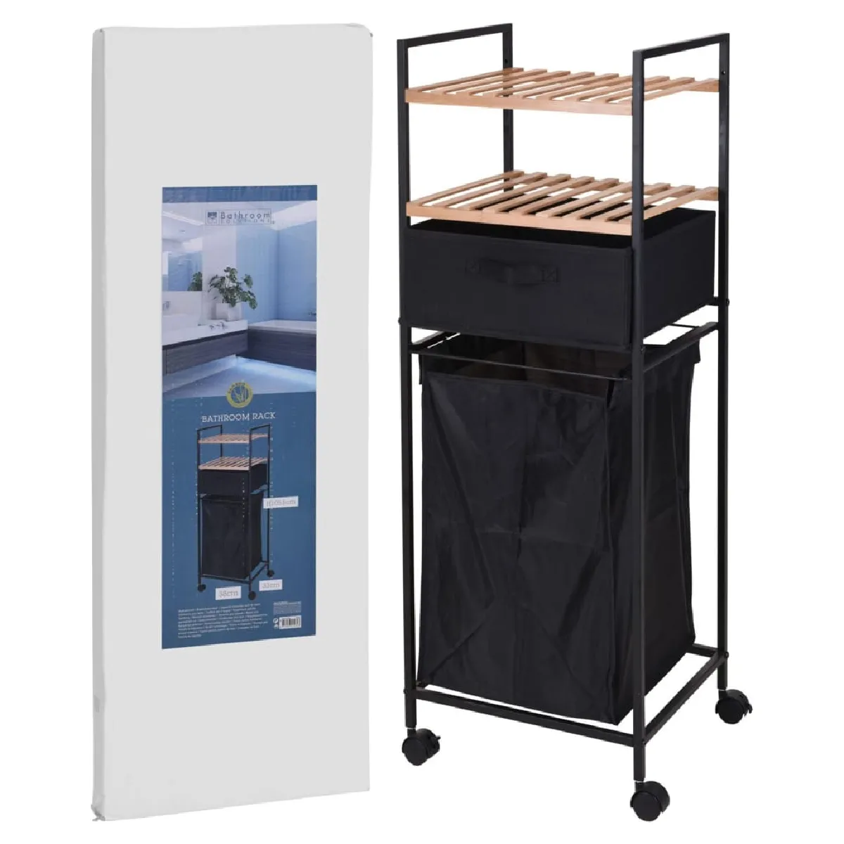 Bathroom Solutions Support de rangement avec panier à linge