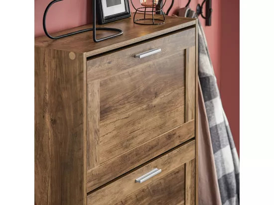 SoBuy FSR137-L-F Meuble à Chaussures Armoire à Chaussures Meuble d'entrée, Meuble de Rangement à Chaussures avec 3 Abattants pour Entrée Couloir