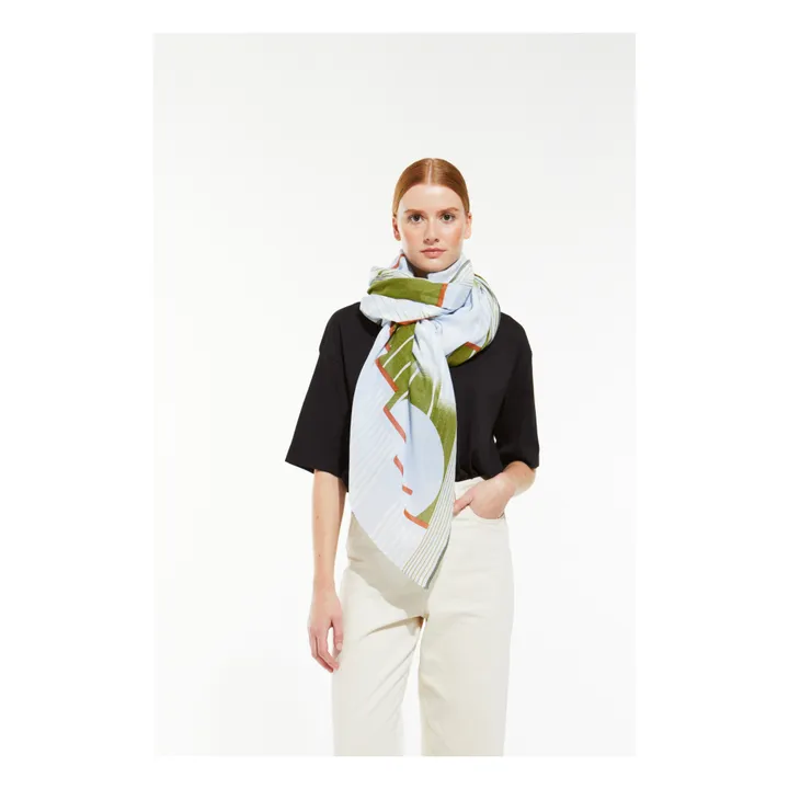 Mapoésie Foulard Soleil Levant | Vert kaki
