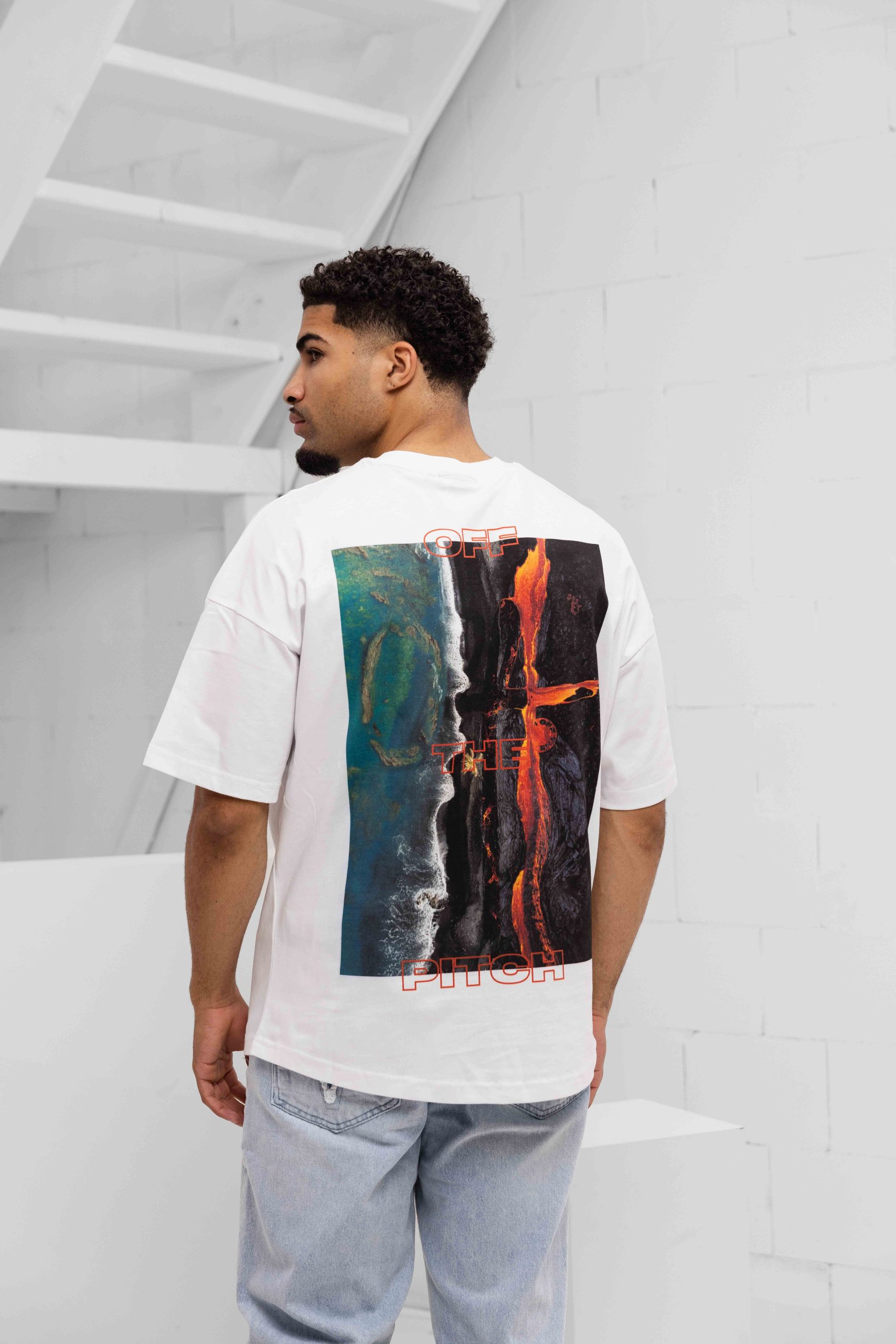 Off The Pitch Lava Loose Fit T-shirt Heren Wit