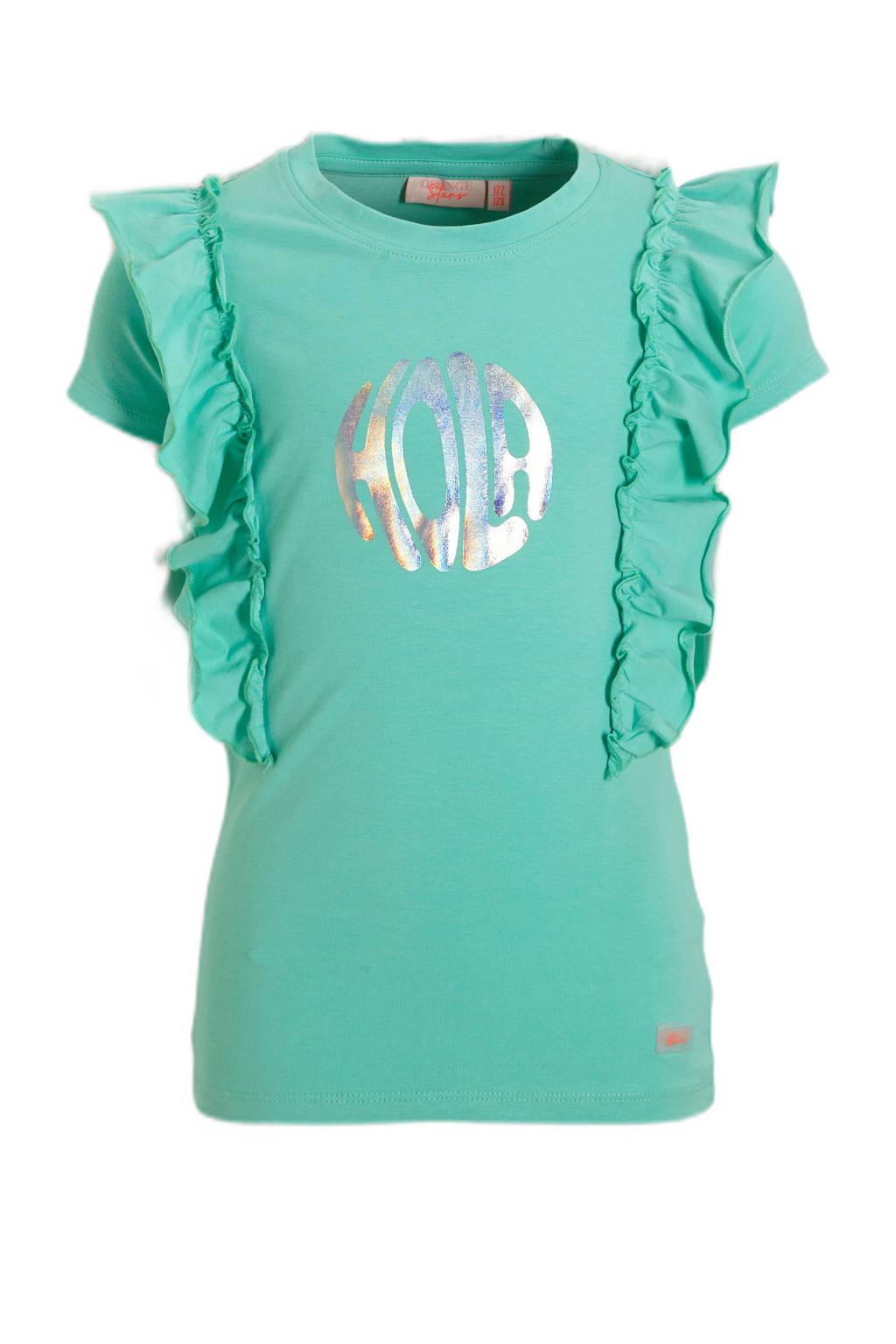 Orange Stars T-shirt Purdy met printopdruk mint