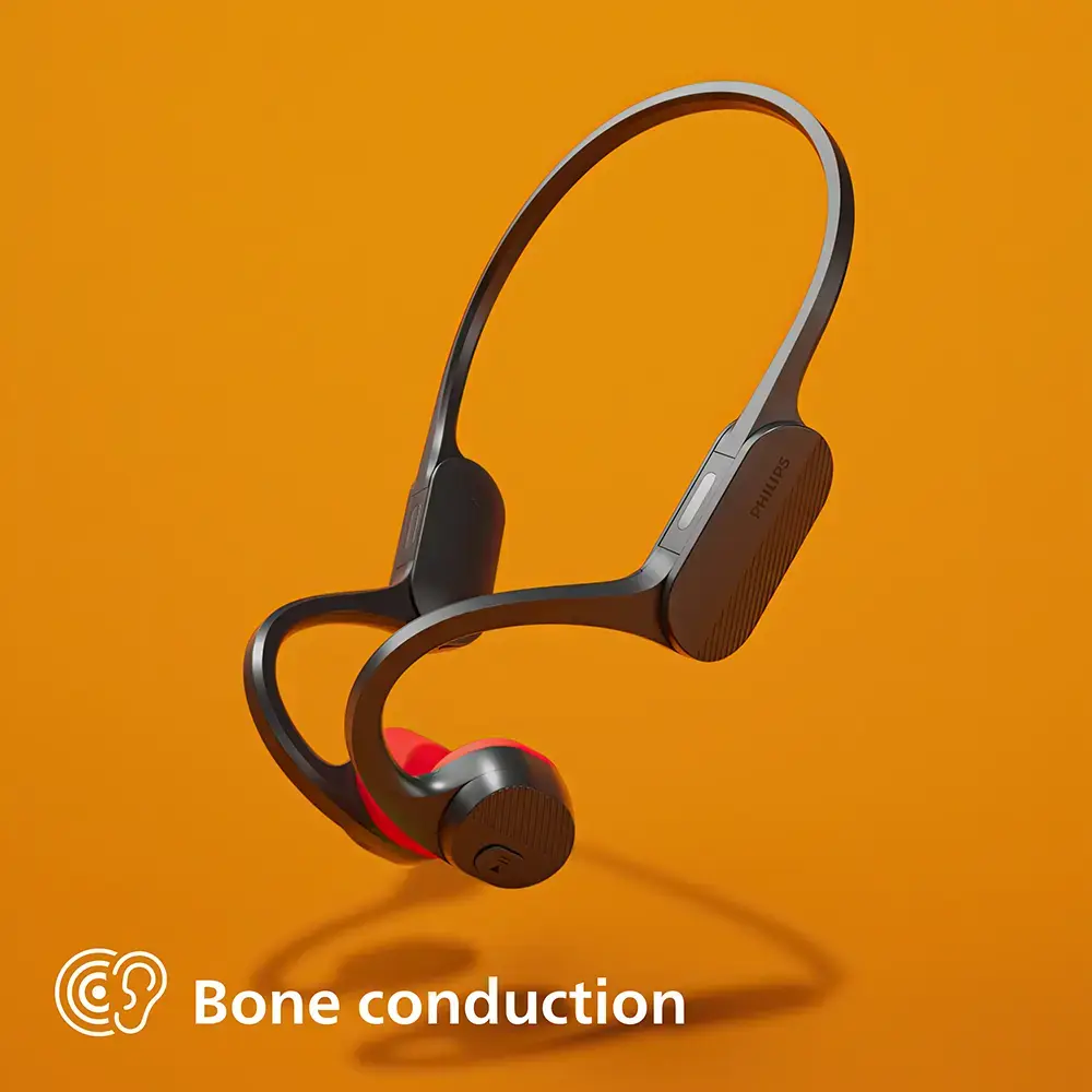 Philips GO Sports Open Ear Koptelefoon Zwart/Rood