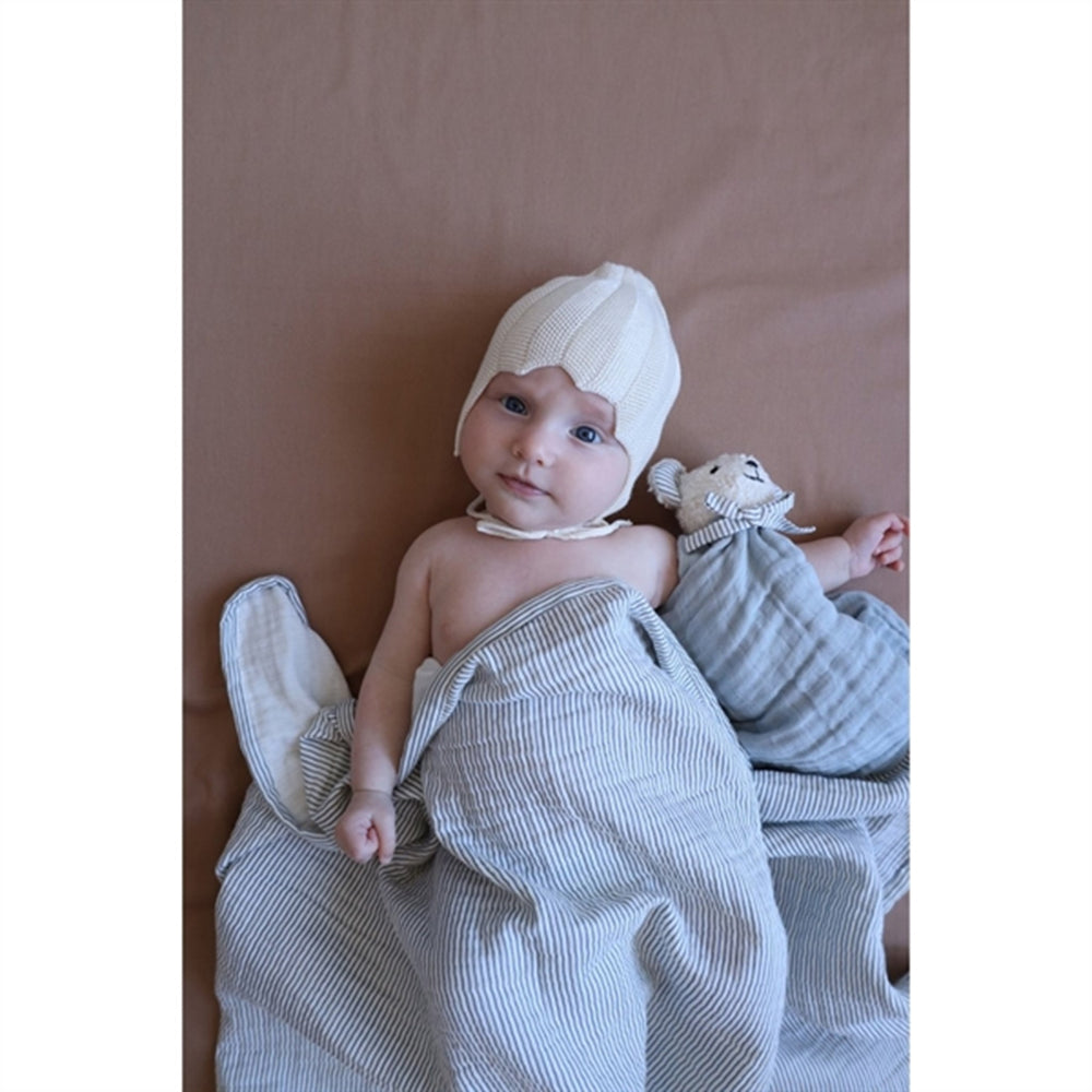 Muslin Tæppe Classic Stripes Blue