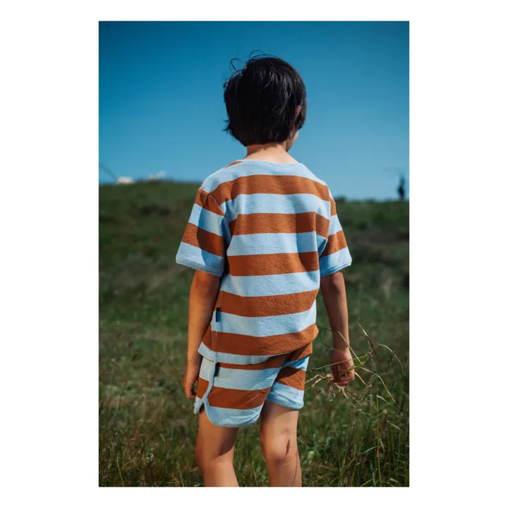 Daily Brat Short Rayure Eponge | Bleu ciel