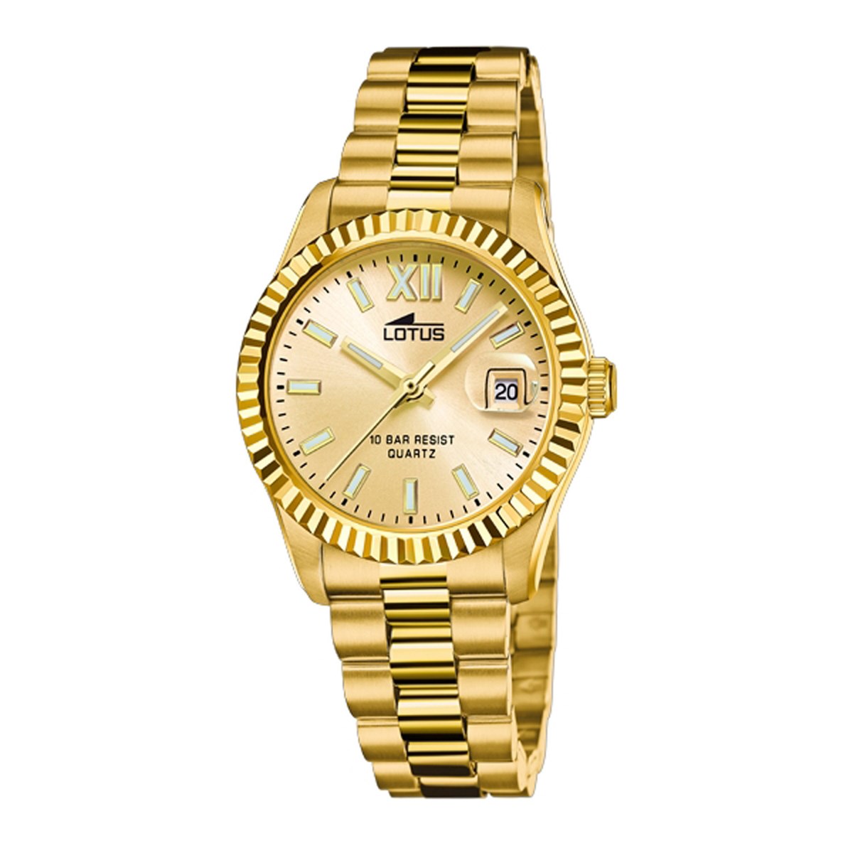 Montre femme Lotus acier dorée cadran champagnecollection Freedom