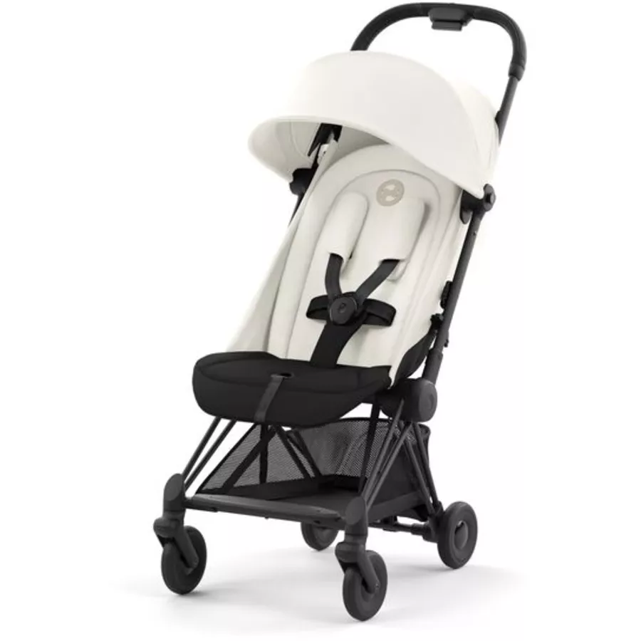 cybex PLATINUM Buggy Coya Matt Black Off White inklusve Babyschale Cloud T I-Size Plus Leaf Green  und Adapter