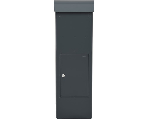 MEFA pakketbrievenbus, gepoedercoat staal, BxHxD 409/1021/326 mm, Beuken 458 antracietgrijs RAL 7016, achterinwerpopening