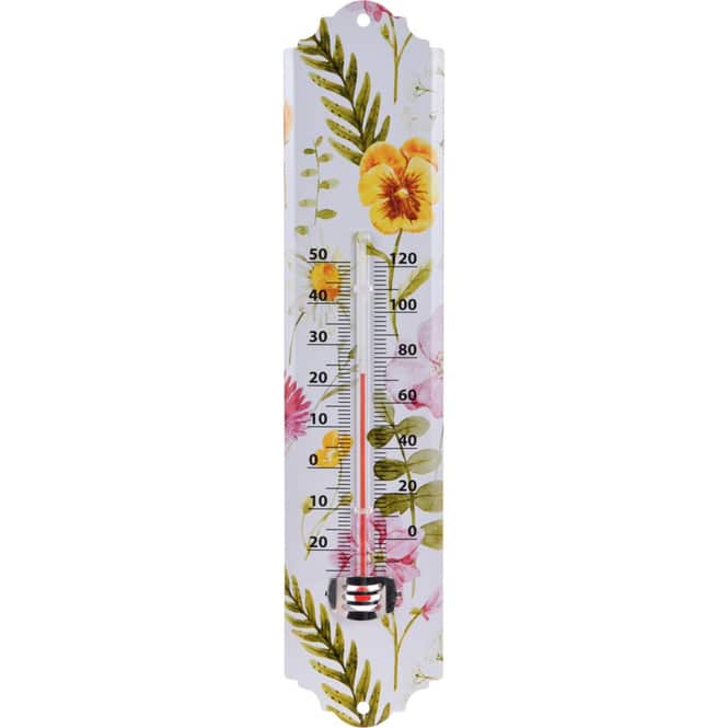 Thermometer mit Blumenmuster - ca. 29,6 cm - 1 Stück