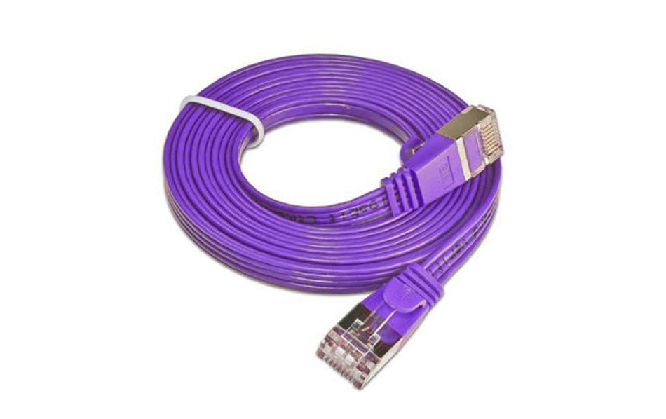 Slimpatchkabel RJ-45 - RJ-45, Cat 6, STP, 3 m, ViolettGeschirmtes Twisted-Pair-Kabel (STP) mit Klinkenschutz