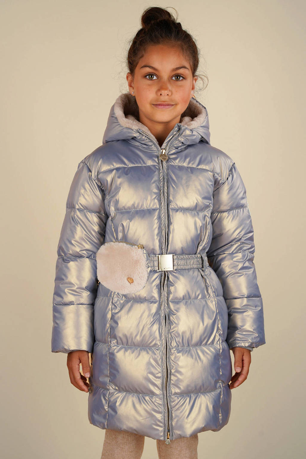 Le Chic gewatteerde winterjas BIRDO zilverblauw