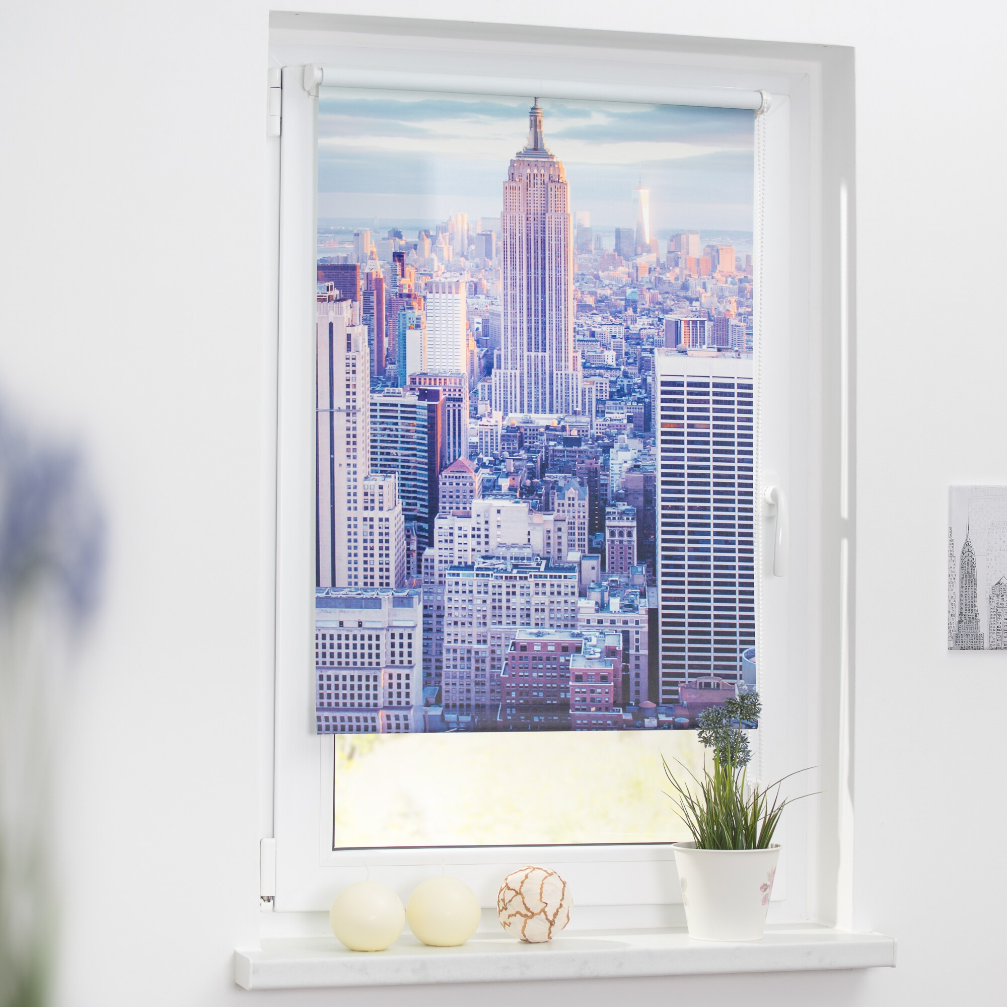 Lichtblick Rollo Klemmfix, ohne Bohren, Verdunkelung, New York - Blau