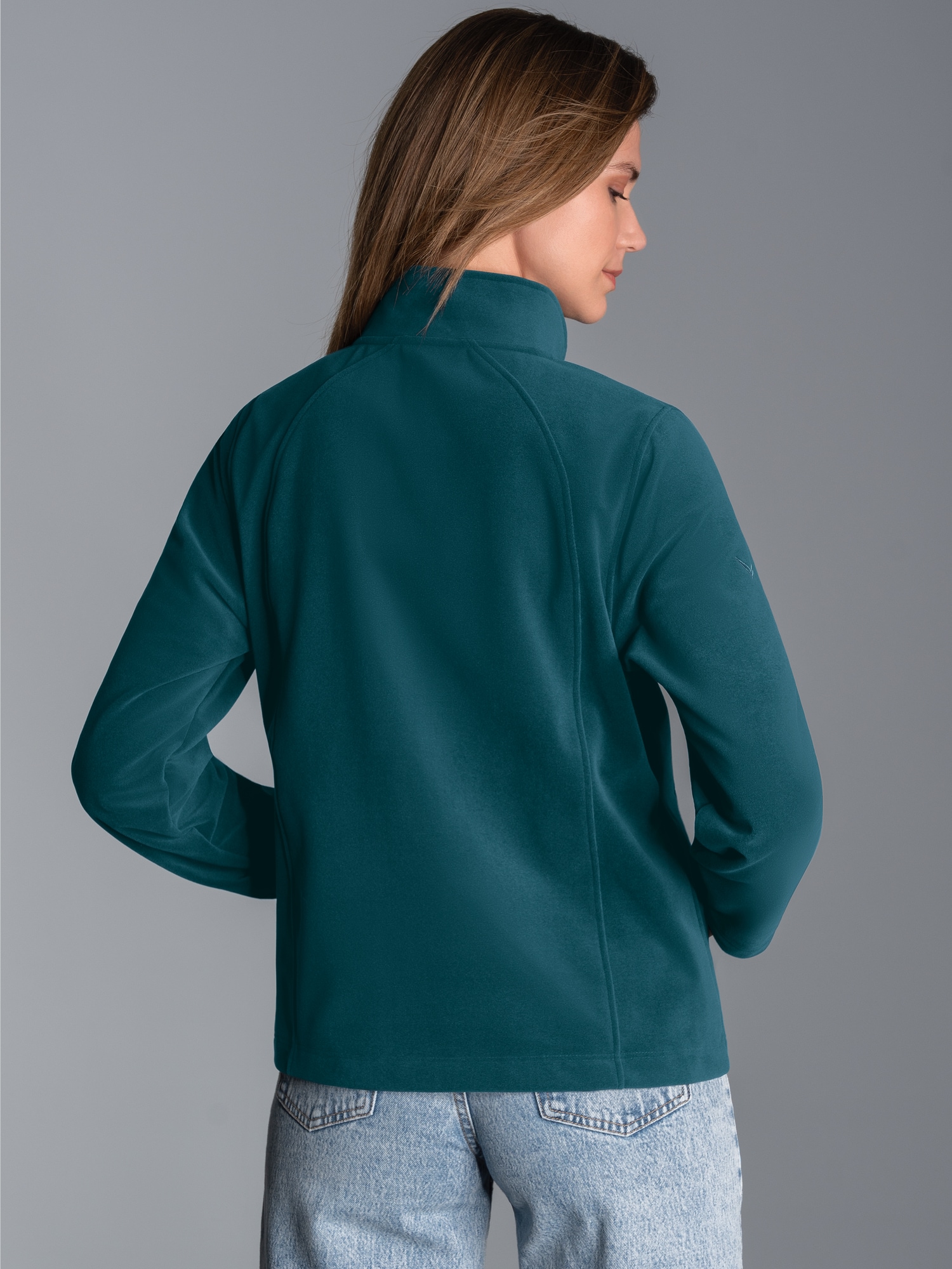 Taillierte Fleecejacke Saphir