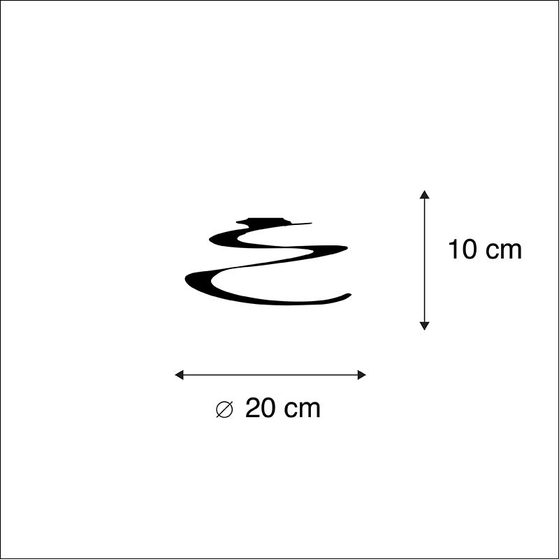 Stalen lampenkap, zwart, 20 cm - spiraal