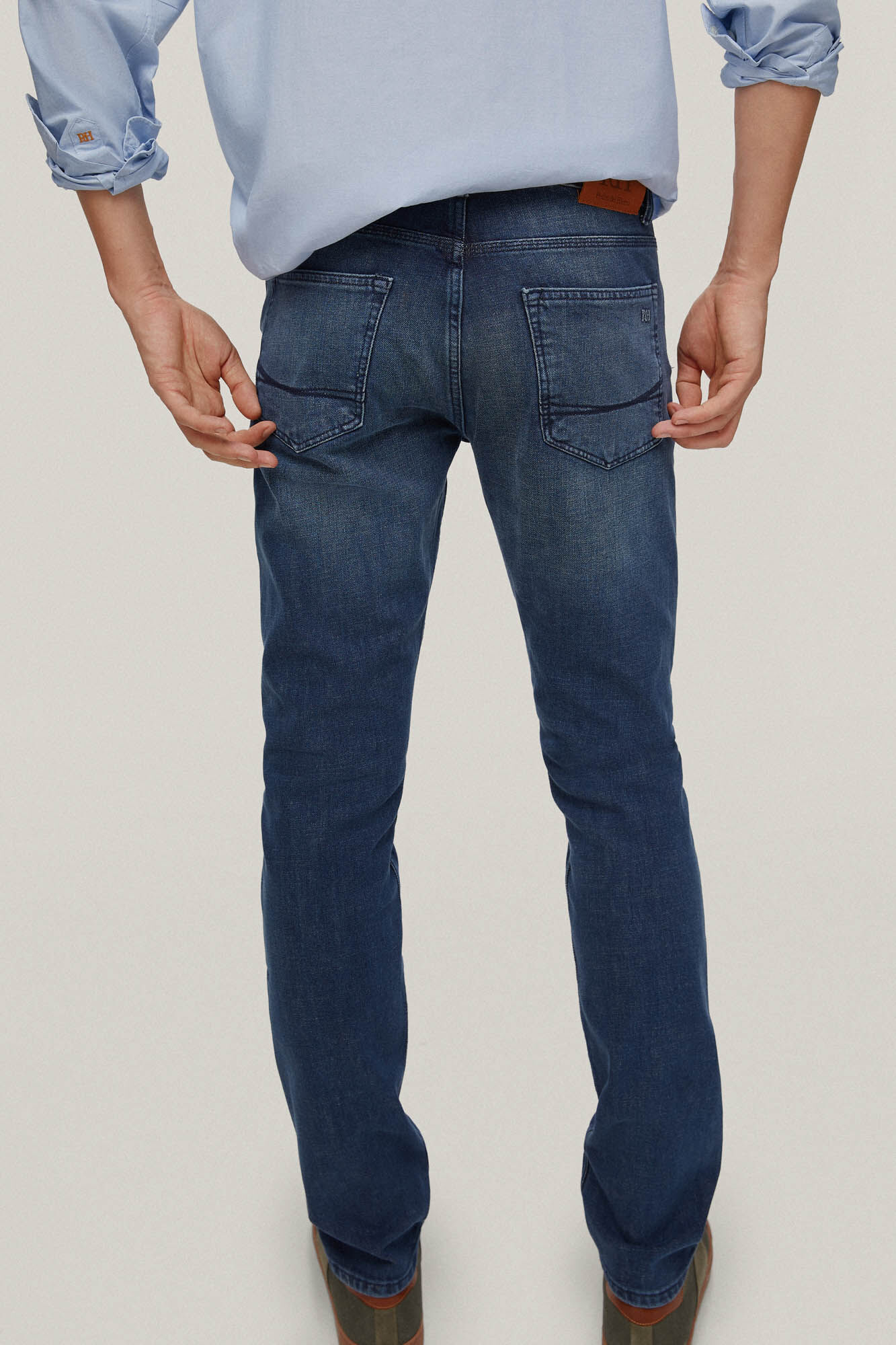 Calça jeans premium flexível e slim fit - Azul