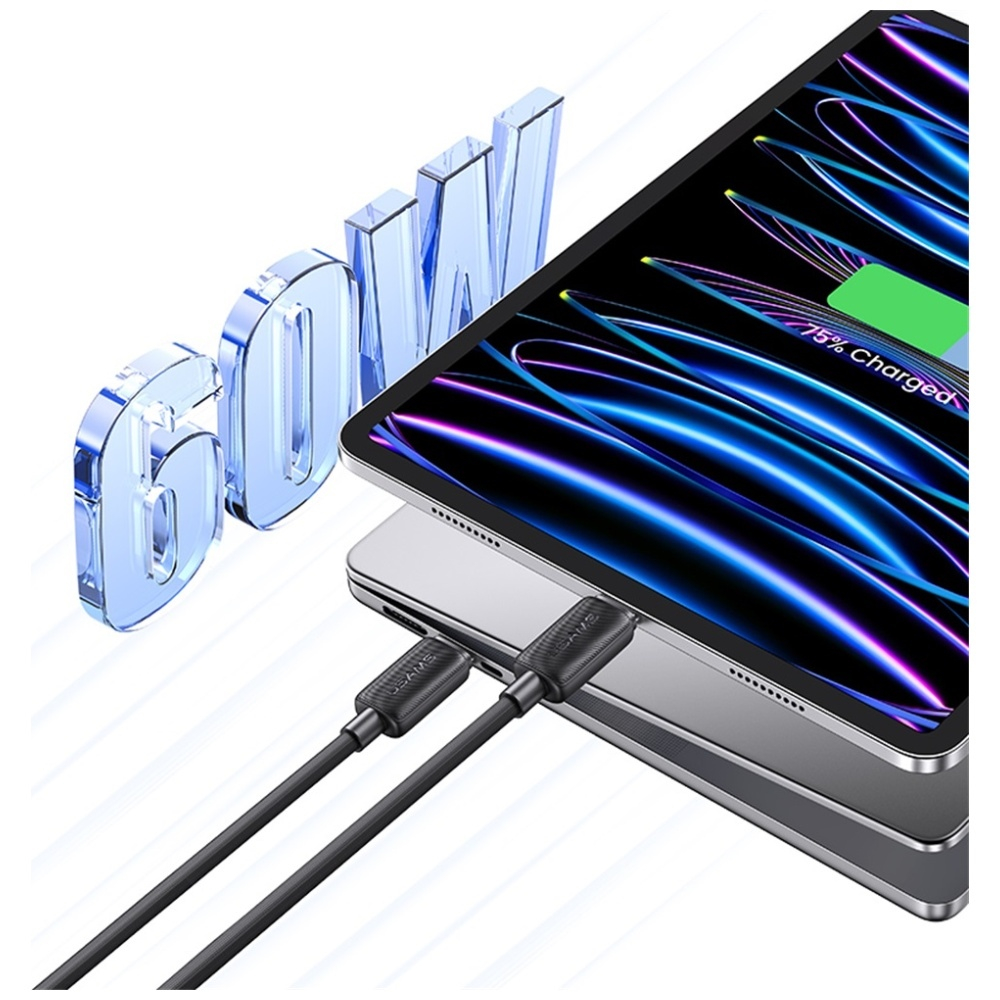 (1m) 60W USB C auf USB C Ladekabel Datenkabel Fast Charge (USA001599) - Schwarz