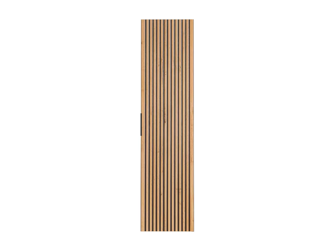 Colonne de salle de bain suspendue - Naturel clair et noir - H140 cm - MADELA