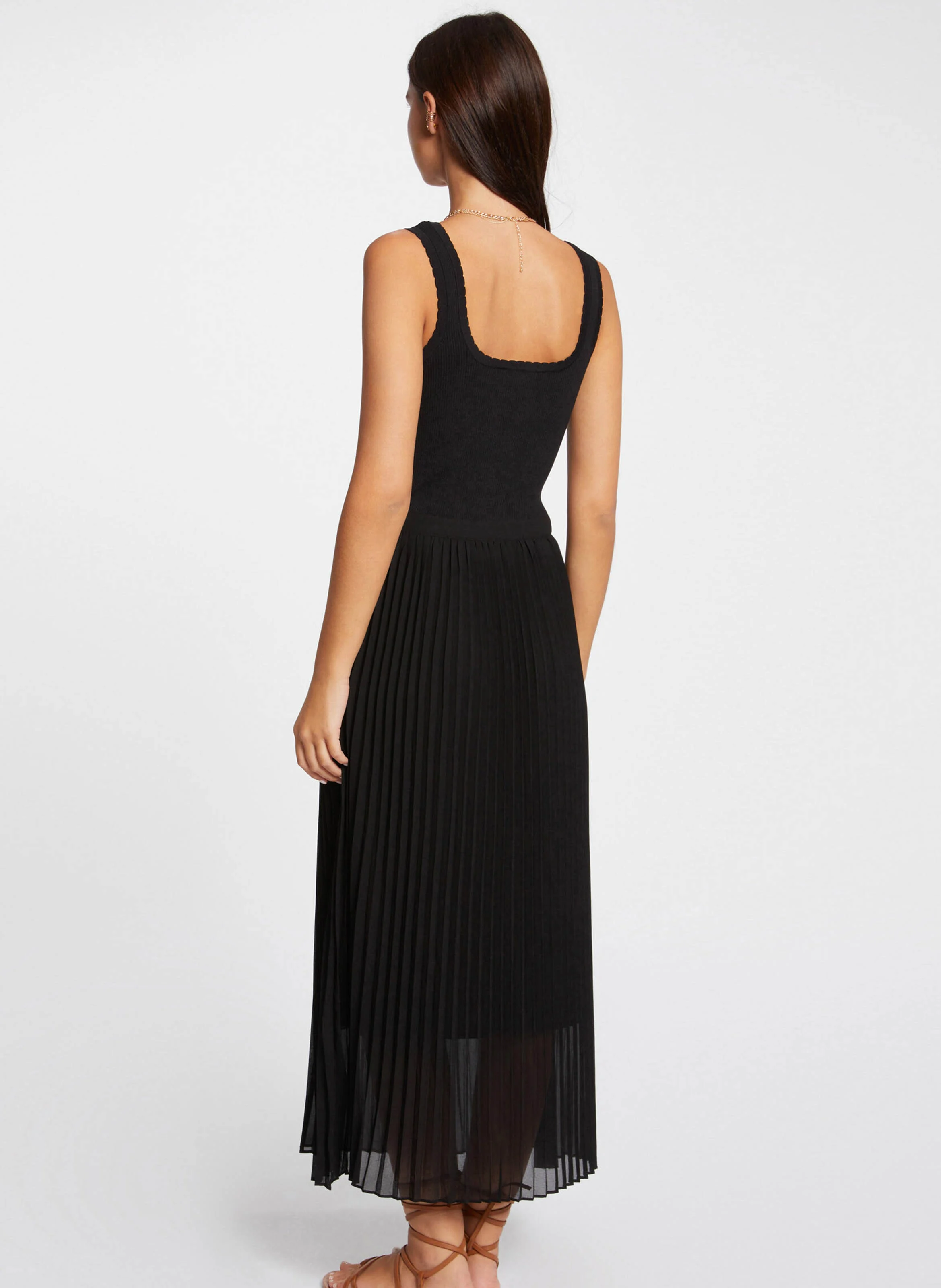 RMLISS - Robe tricot longue cintrée| Noir