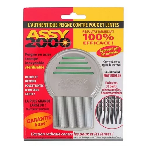 Assy 2000 peigne à poux et lentes métal 1 unité