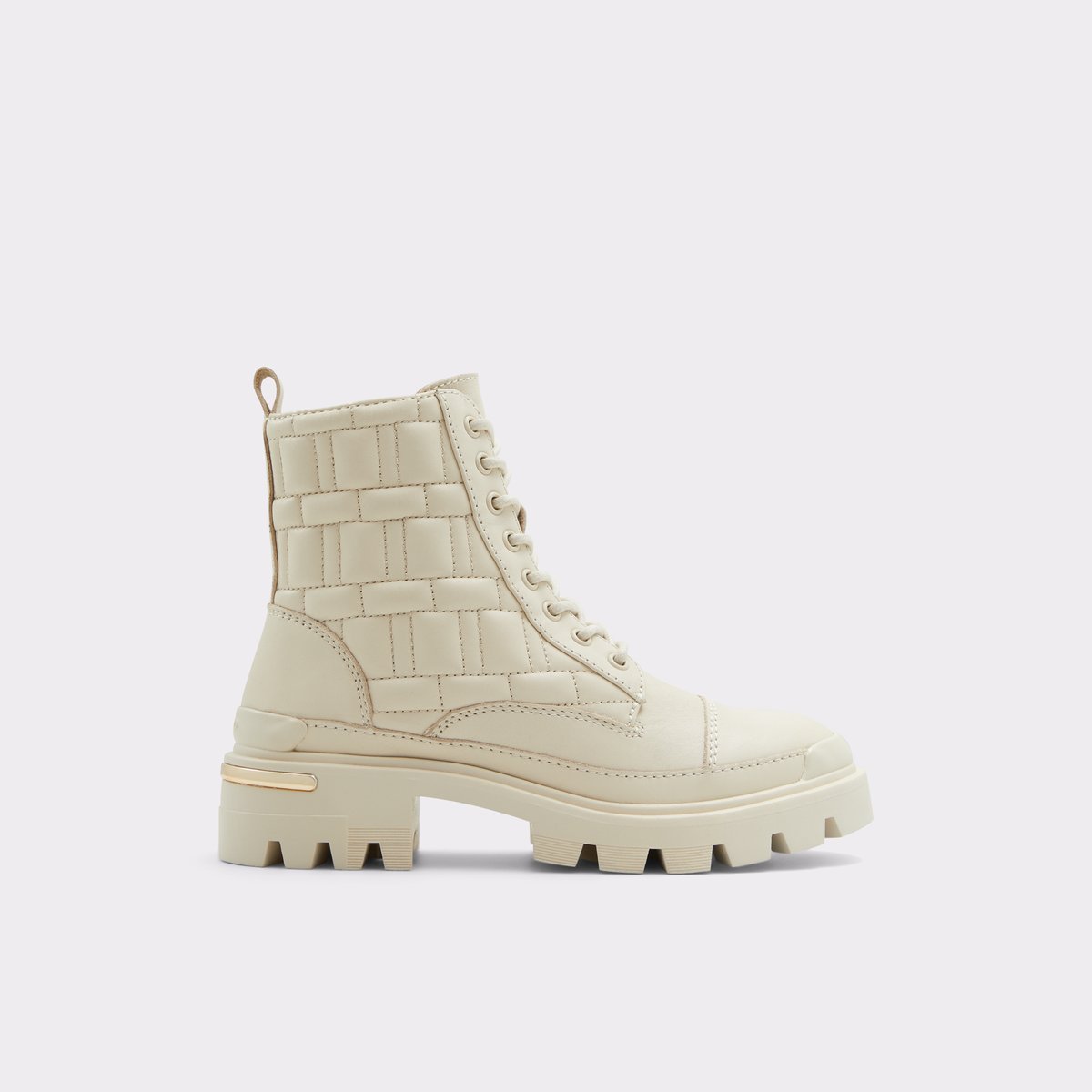 Quilt White Women Combat boots