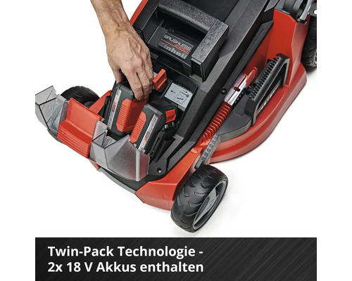 EINHELL Power-X-Change GE-CM 43 Li M accu grasmaaier inclusief mulchkit, 2 x 18V (36V) / 4,0Ah accu's en 2 laders