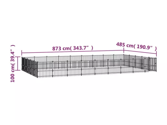 Chenil cage enclos pac noire 873 x 485 x 100 cm 02_0041848
