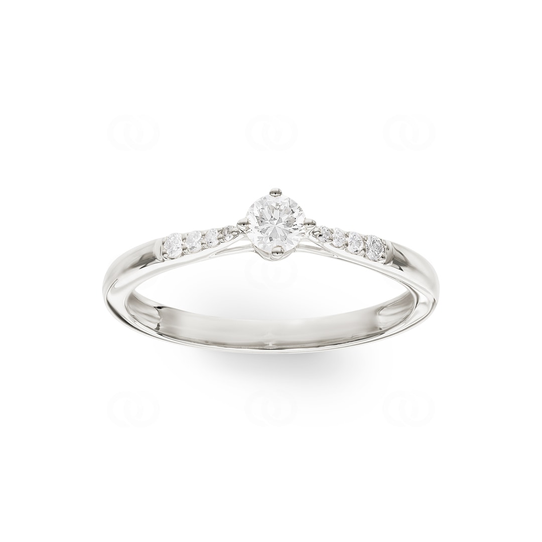 0.25 Karat Diamantring 750/18 K Weissgold