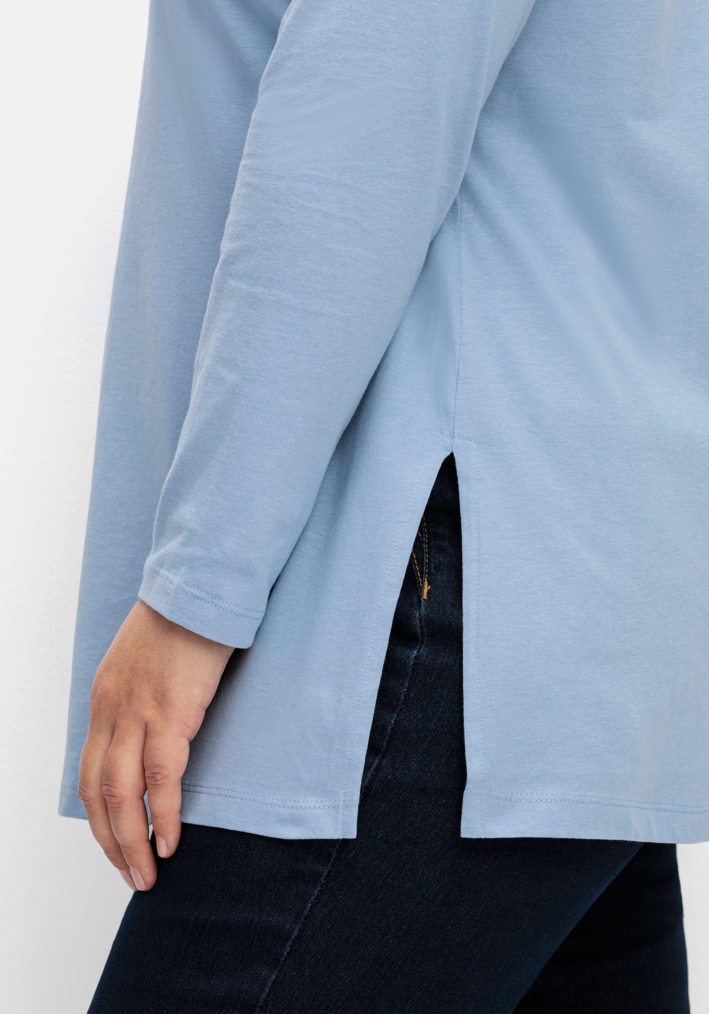 Longshirt mit hohen Seitenschlitzen