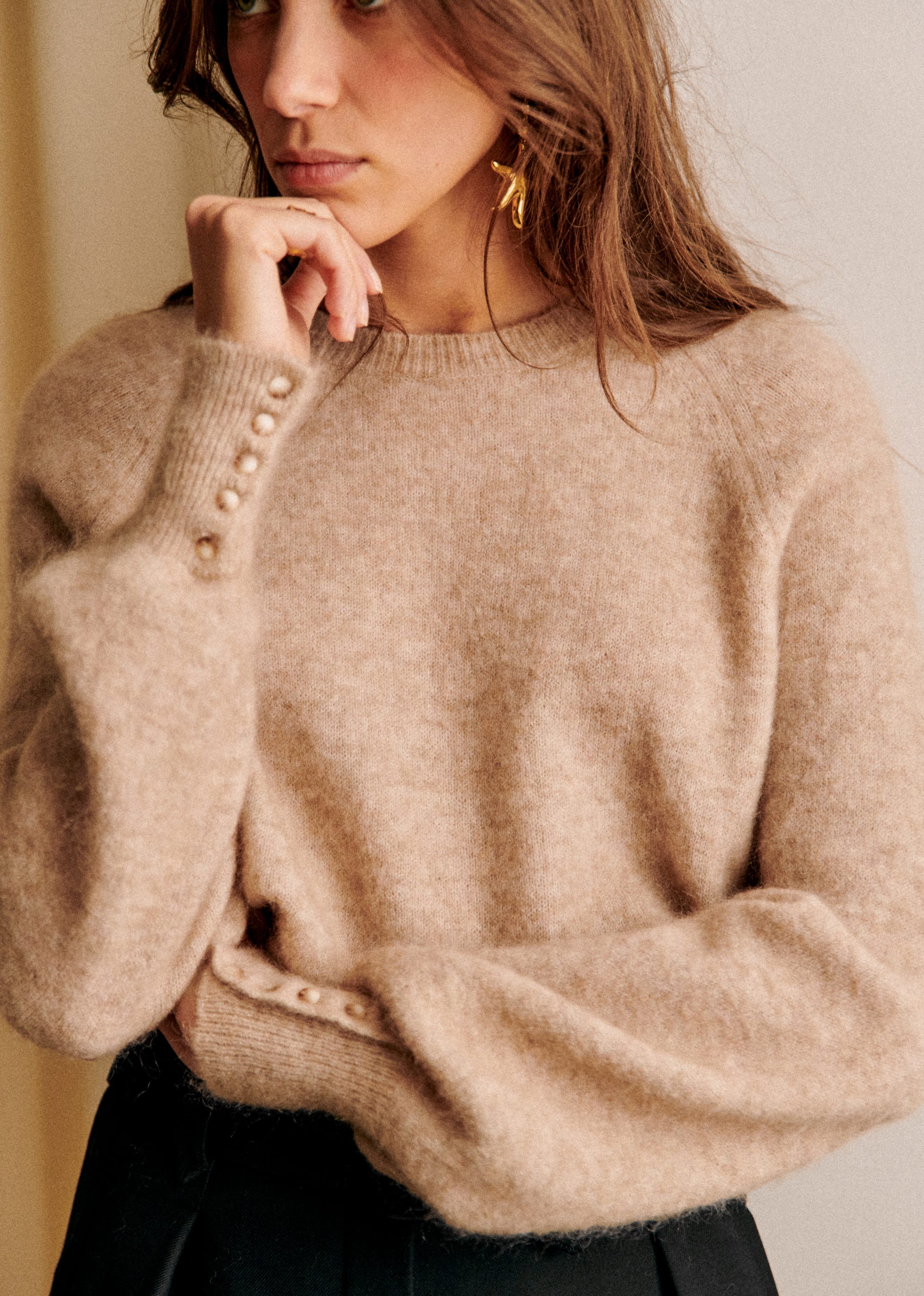 Pull Louise - Beige Chiné Clair - E-SHOP/MAILLE 5905406
