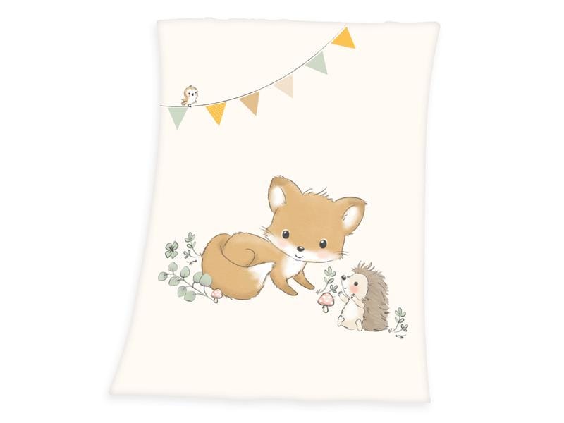 Herding Kuscheldecke Waldfreunde 75 x 100 cm Microfaser-Flauschdecke für Babys