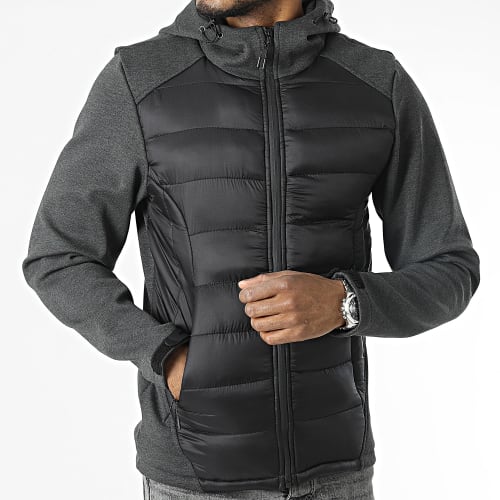 Sweat Capuche Zippé Gris Anthracite