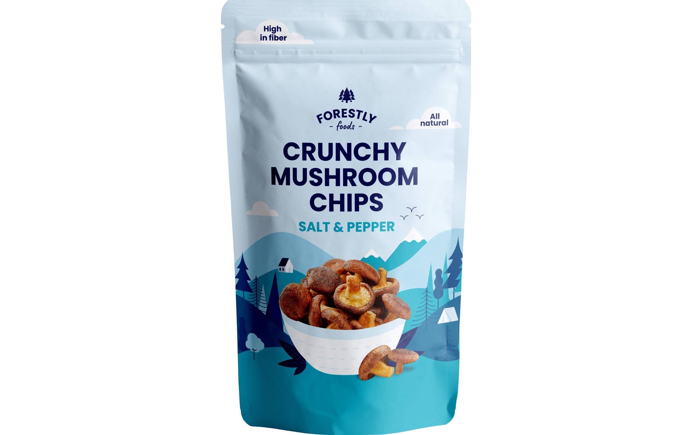 Crunchy Mushroom Chips – Salz & Pfeffer 50 gKnusprige Shiitake-Pilz-Chips mit Salz- und Pfefferaroma